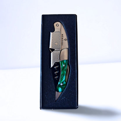 Couteau Sommelier Résine - Green &amp; Stainless Steel